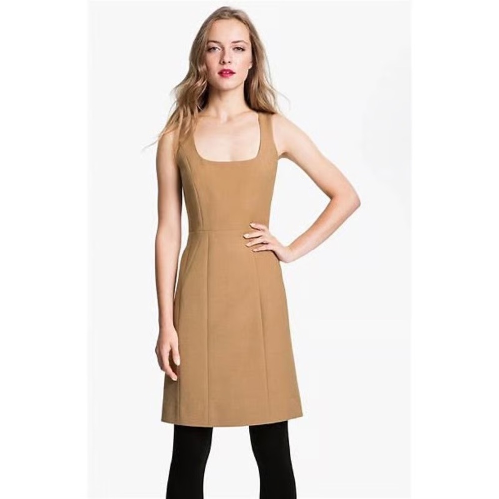 Tory Burch Azalea Tan Wool Midi Dress